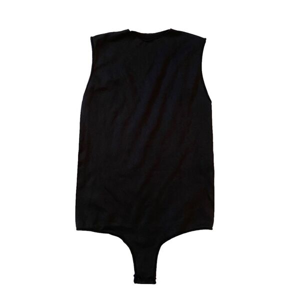 SKIMS Essential Raw High Crew Neck Onyx Bodysuit Sz S/M NWOT - Picture 4 of 15